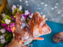 Load image into Gallery viewer, Fire Quartz Crystal Flames, Ethically Sourced Crystals, Red Hematoid Quartz Flames
