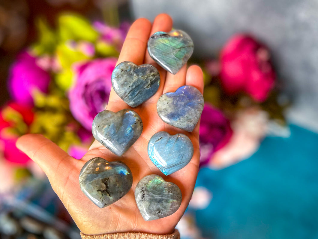Small Ethically Sourced Blue Labradorite Hearts