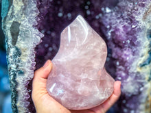Load image into Gallery viewer, Ethically Sourced Rose Quartz Crystal Flame, 200-999 grams
