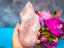 Load image into Gallery viewer, Ethically Sourced Rose Quartz Crystal Flame, 200-999 grams
