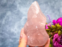 Load image into Gallery viewer, Ethically Sourced Rose Quartz Crystal Flame, 200-999 grams
