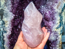 Load image into Gallery viewer, Ethically Sourced Rose Quartz Crystal Flame, 200-999 grams
