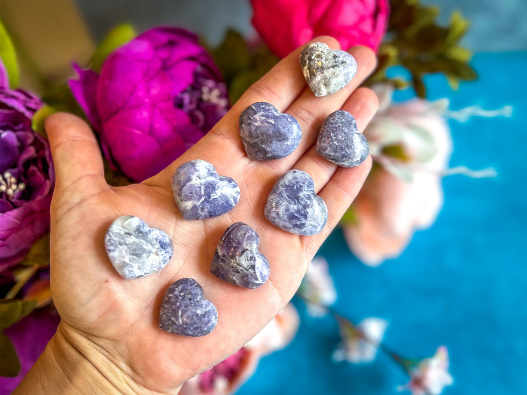 Small Lepidolite Crystal Hearts