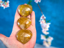 Load image into Gallery viewer, Small Golden Healer Hearts (also known as Yellow Hematoid Quartz)
