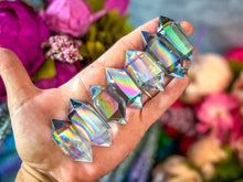 Load image into Gallery viewer, SUPER Rainbow AURA QUARTZ double terminated crystals
